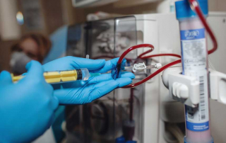 nurse starts process hemodialysis kidney disease chronic patient dialysis system equipment | Harborview Rehab & Care